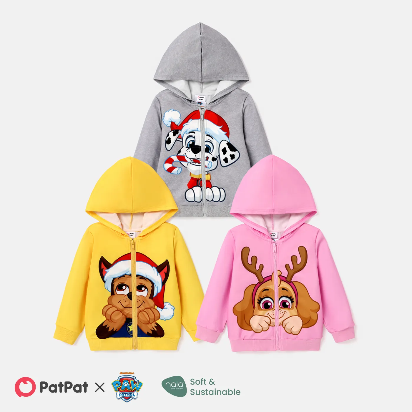 PAW Patrol Toddler Boy/Girl Christmas Big Graphic Zip-up Hooded Jacket