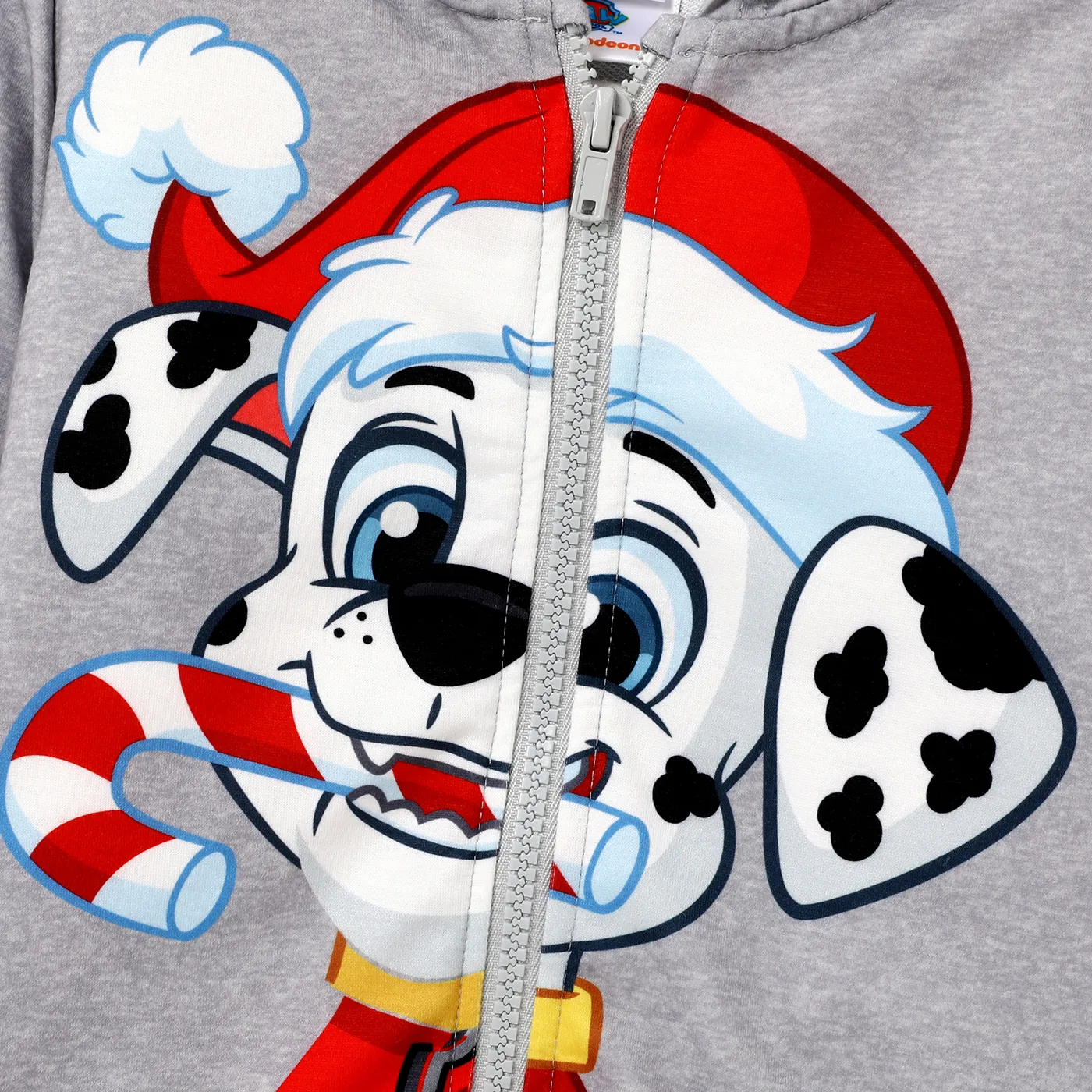 PAW Patrol Toddler Boy/Girl Christmas Big Graphic Zip-up Hooded Jacket Lightgrey image 3