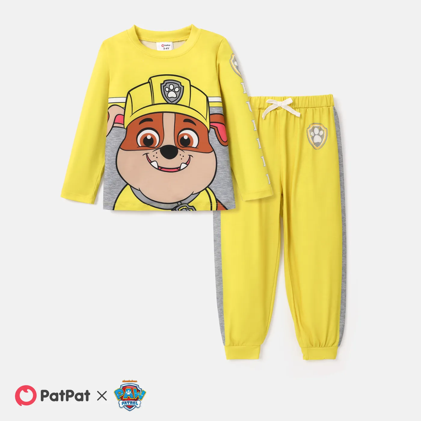 PAW Patrol Toddler Boy/Girl 2-Piece Cartoon Print Top and Pants Set Yellow big image 1