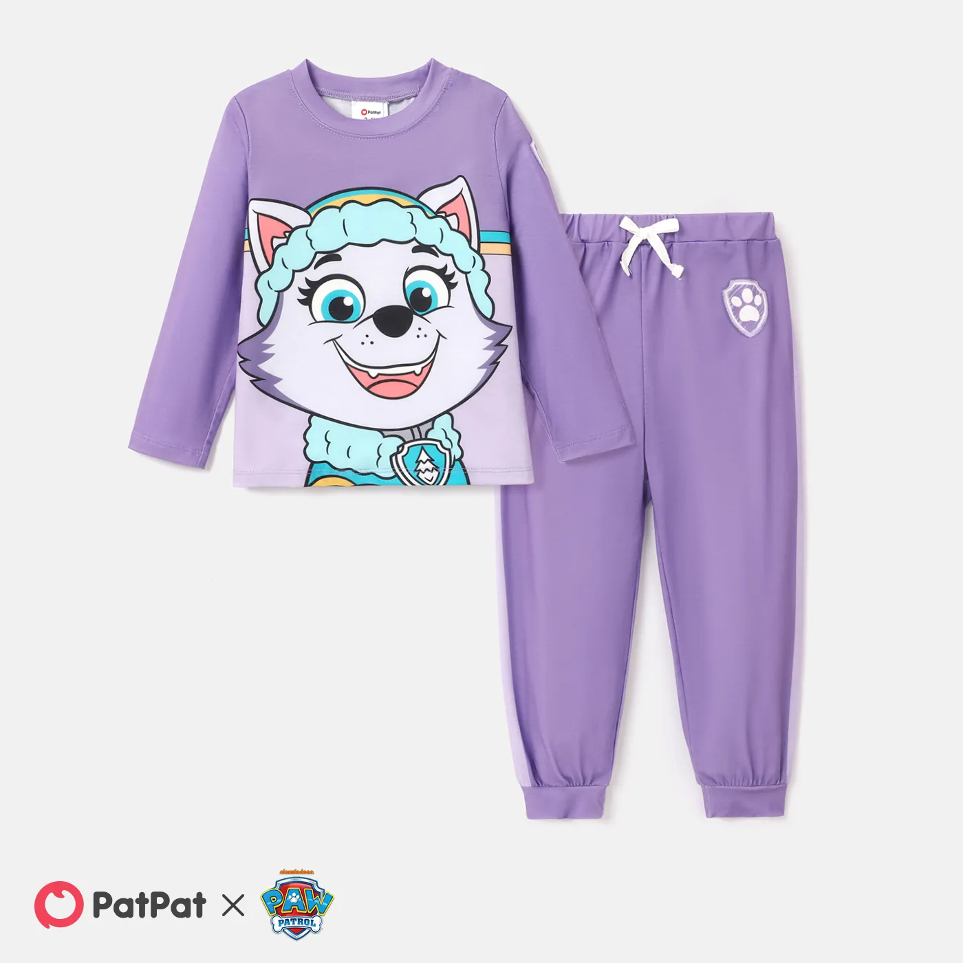 PAW Patrol Toddler Boy/Girl 2-Piece Cartoon Print Top and Pants Set Purple
