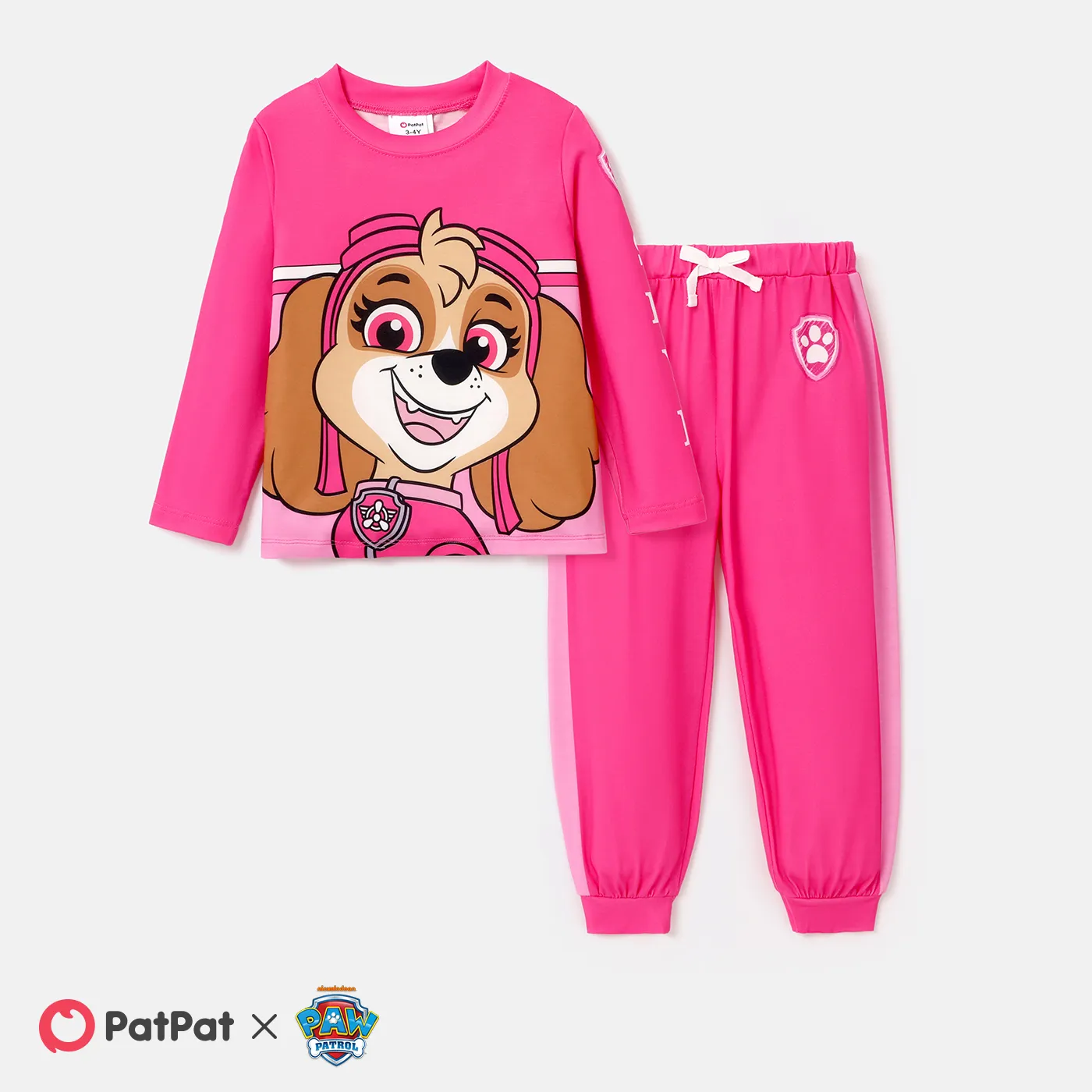 PAW Patrol Toddler Boy/Girl 2-Piece Cartoon Print Top and Pants Set Pink