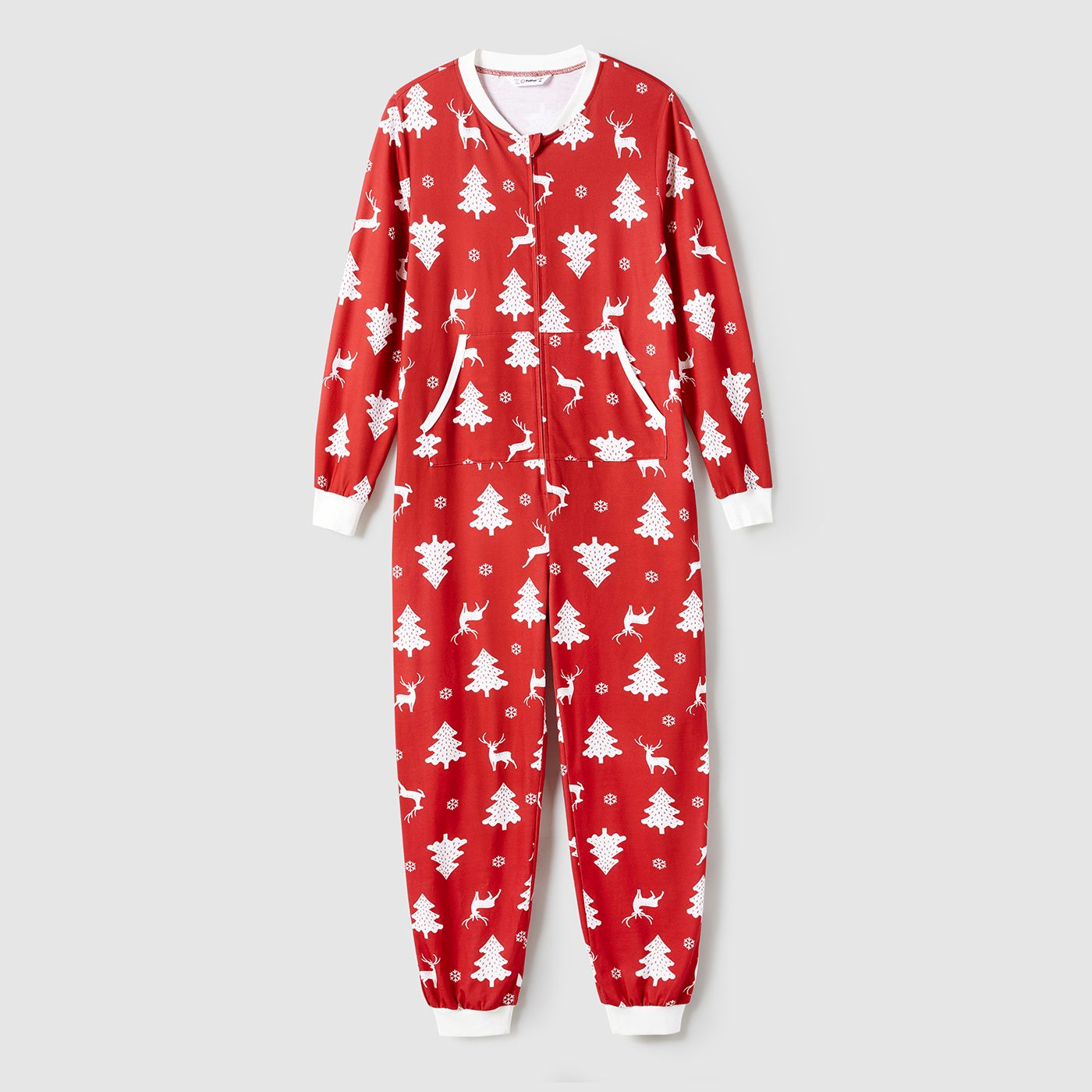 

Christmas Tree and Reindeer Allover Print Family Matching Long-sleeve Onesies Pajamas Sets (Flame Resistant)