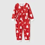 Christmas Tree and Reindeer Allover Print Family Matching Long-sleeve Onesies Pajamas Sets (Flame Resistant)  image 5