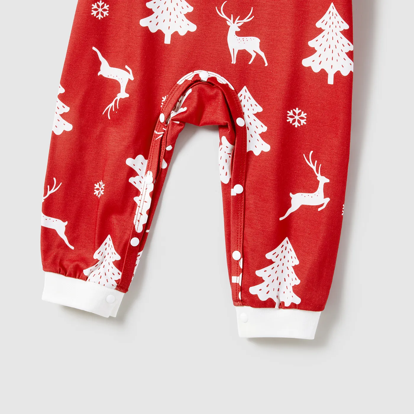 Christmas Tree and Reindeer Allover Print Family Matching Long-sleeve Onesies Pajamas Sets (Flame Resistant)  image 3