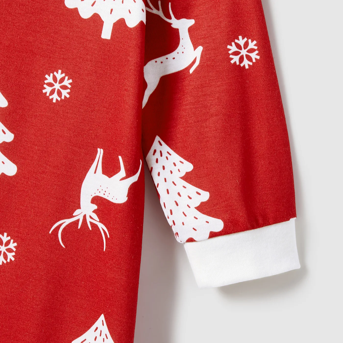 Christmas Tree and Reindeer Allover Print Family Matching Long-sleeve Onesies Pajamas Sets (Flame Resistant)  image 4