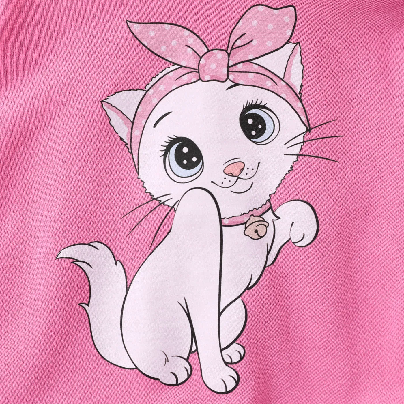 3PCS Girl‘s Childlike Cat Pattern Distressed Patchwork Denim Jean set   image 4