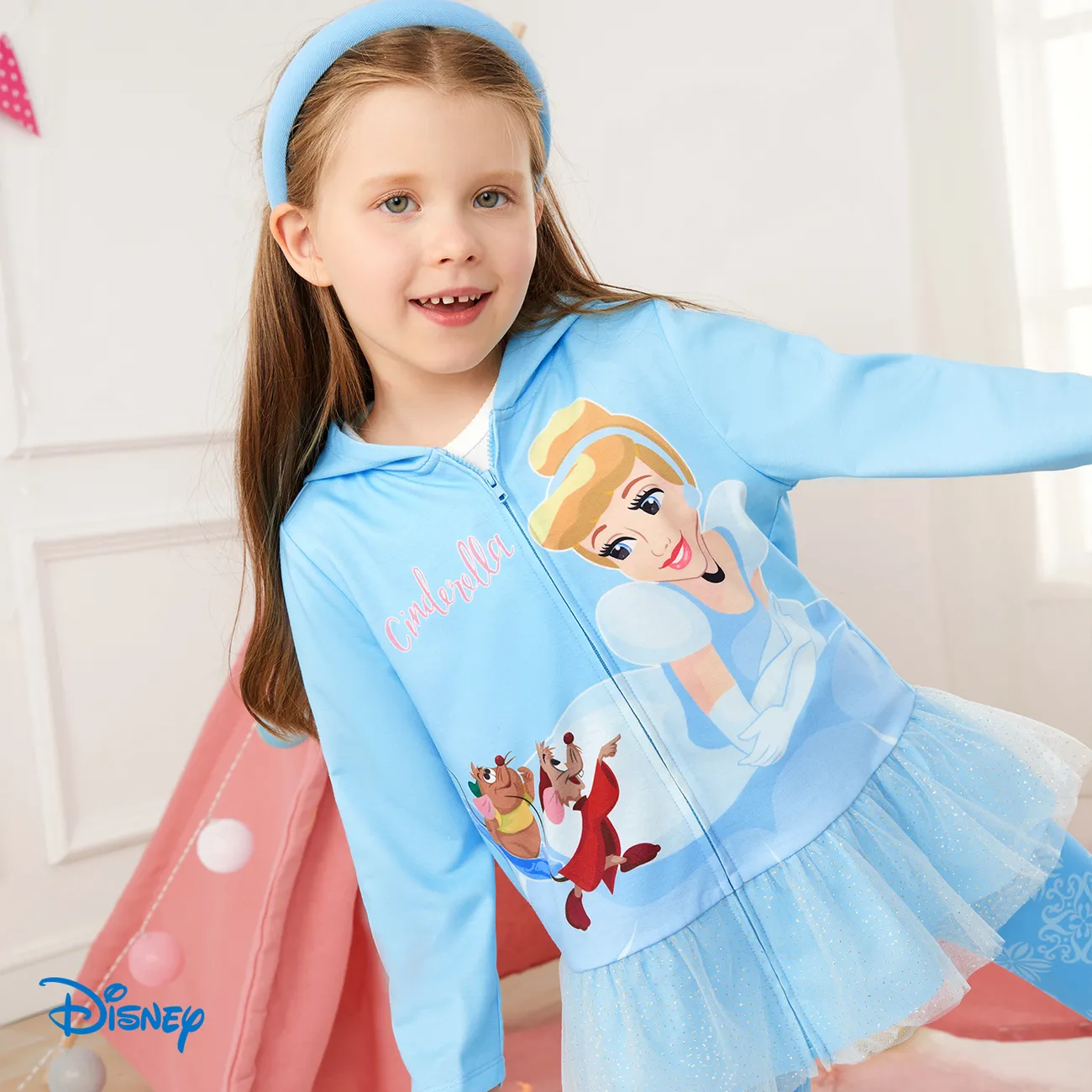 Disney Princess Criança Menina Com capuz Bonito Blusões e casacos  big image 1