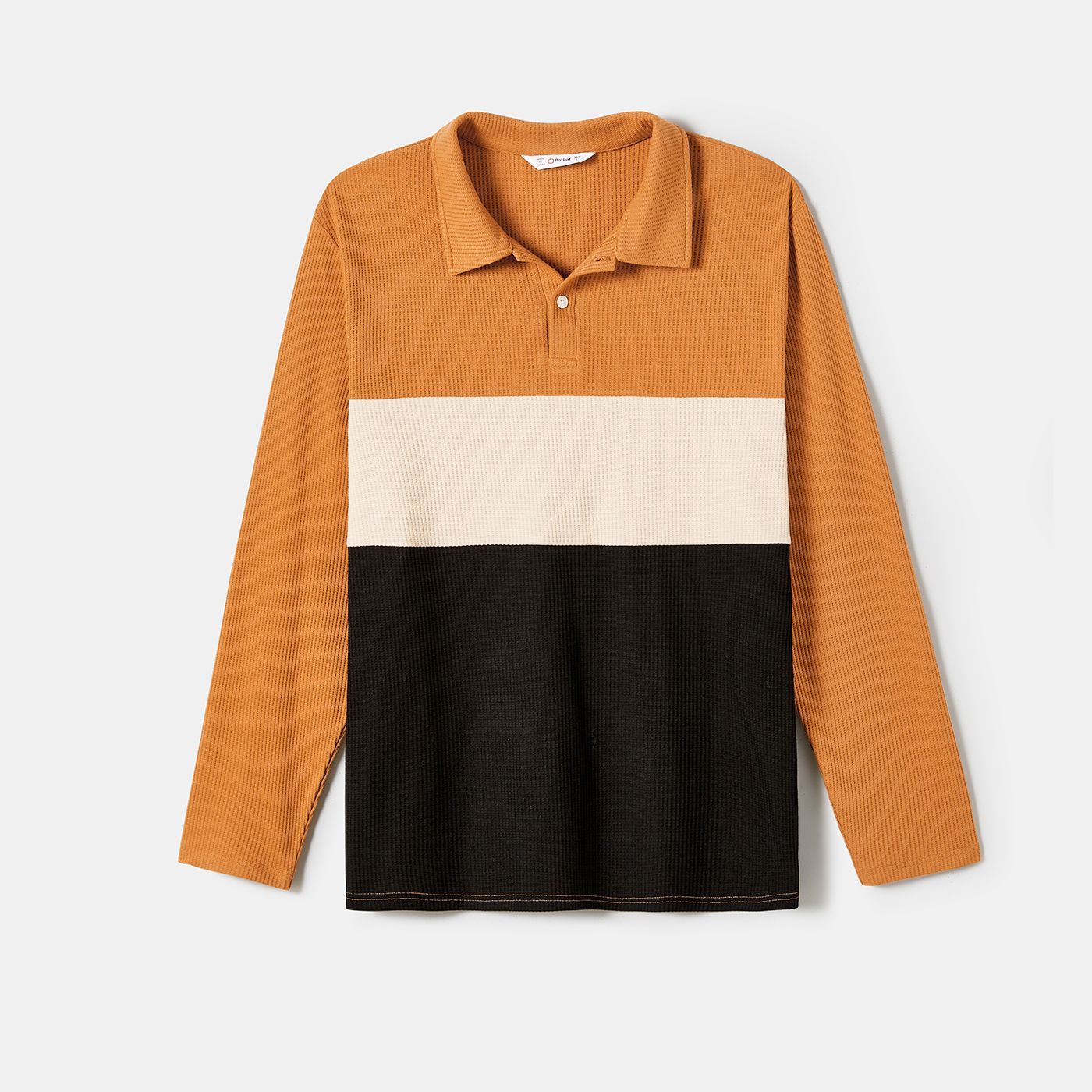 

Family Matching Ribbed Lapel Collar Long-sleeve Tops and V-neck Belted Dresses Sets