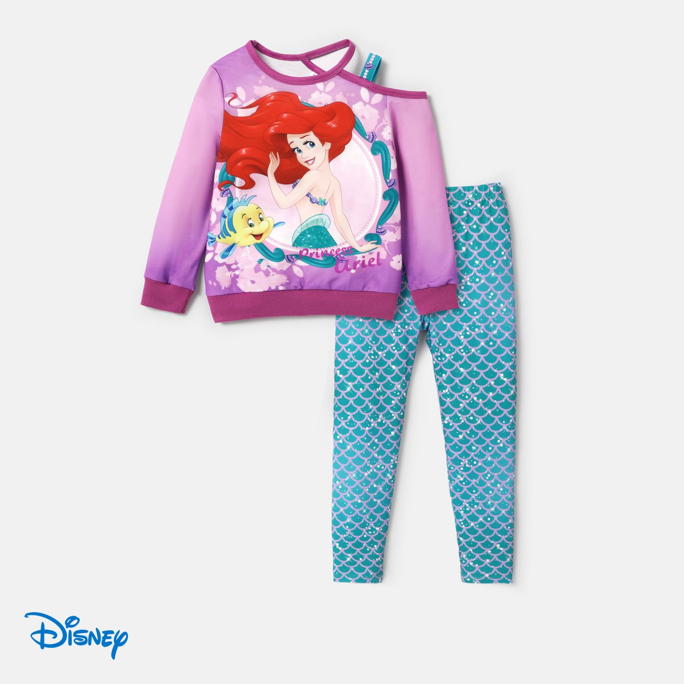 

Disney Princess Kid Girl 2pcs Character Print Long-sleeve Pullover and Leggings Set