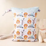 Baby Stroller Bedside Hanging Bag - Waterproof Cloth Diaper Wet/Dry Bag Light Blue