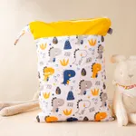 Baby Stroller Bedside Hanging Bag - Waterproof Cloth Diaper Wet/Dry Bag Yellow