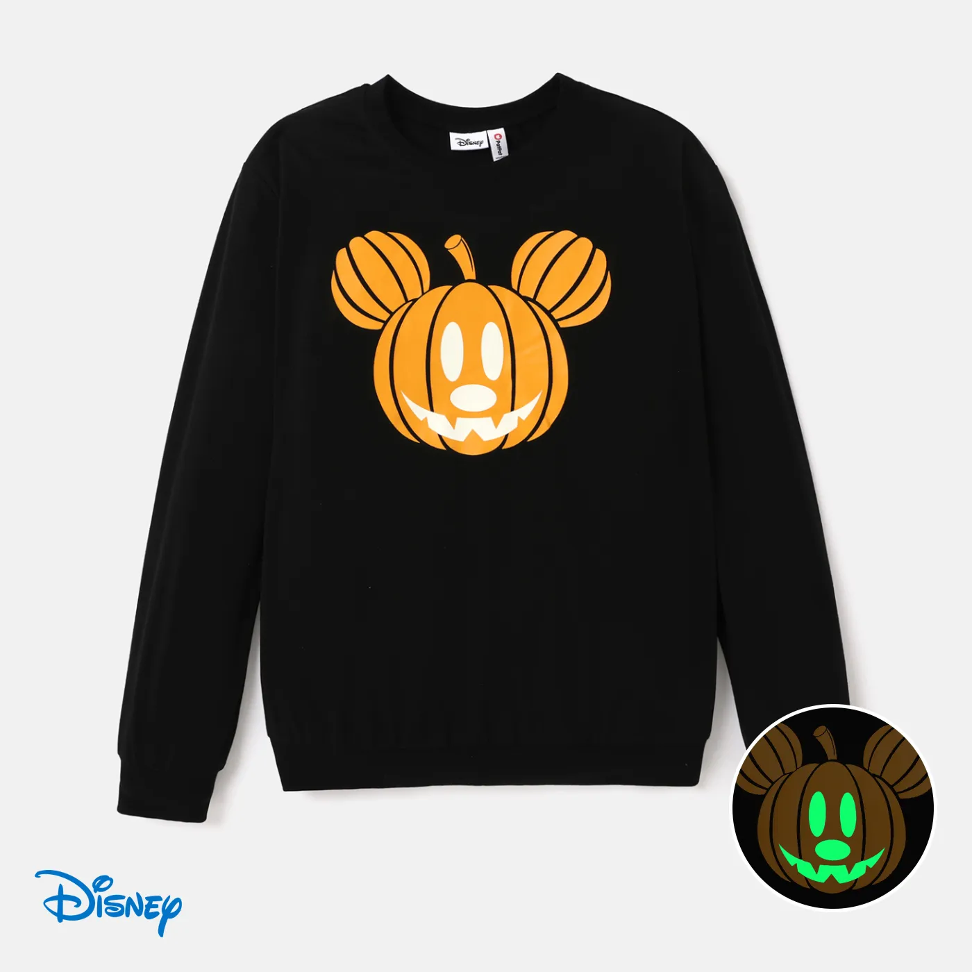 Disney Mickey and Friends Halloween Glow In The Dark Family Matching Pumpkin Print Long-sleeve Tops  big image 7