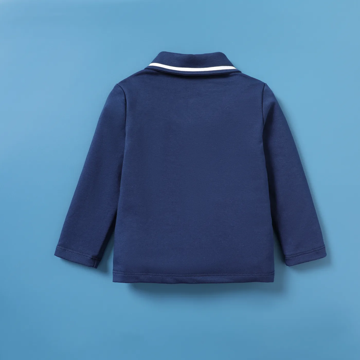 Toddler Boy Striped Casual Long Sleeve Shirt Dark Blue image 3