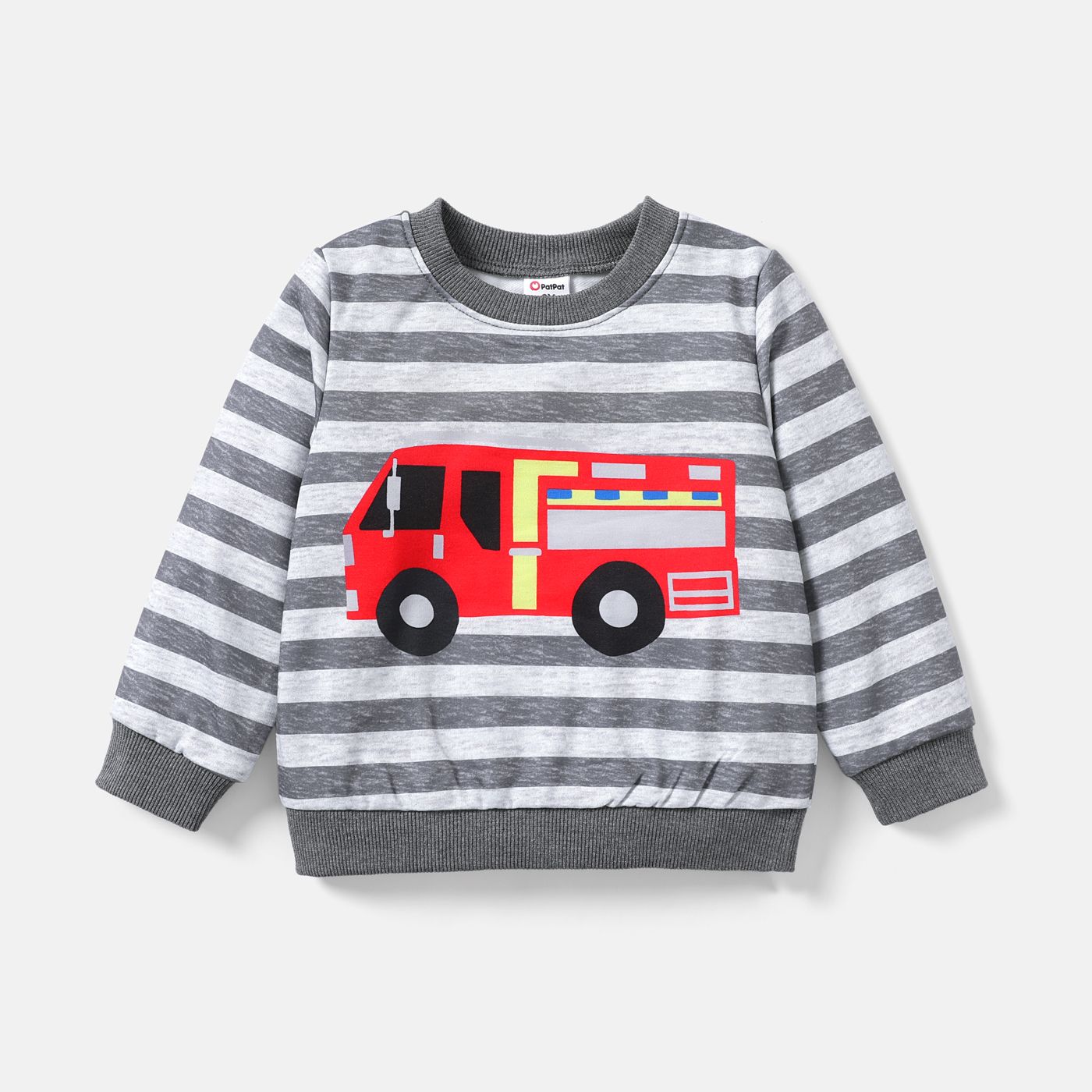 Toddler Boy Childlike Vehicle Pattern Long Sleeve Top