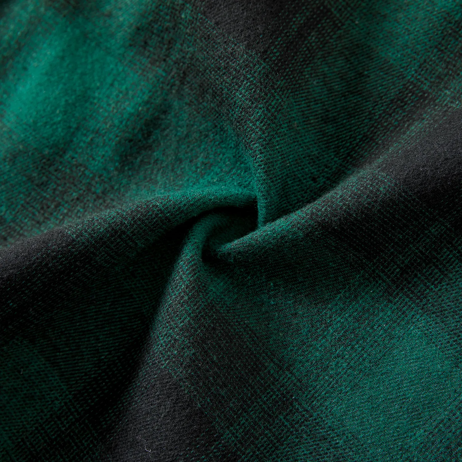 Family Matching Casual Plaid Long-sleeve Belted Dresses & Tops Sets Dark Green image 6