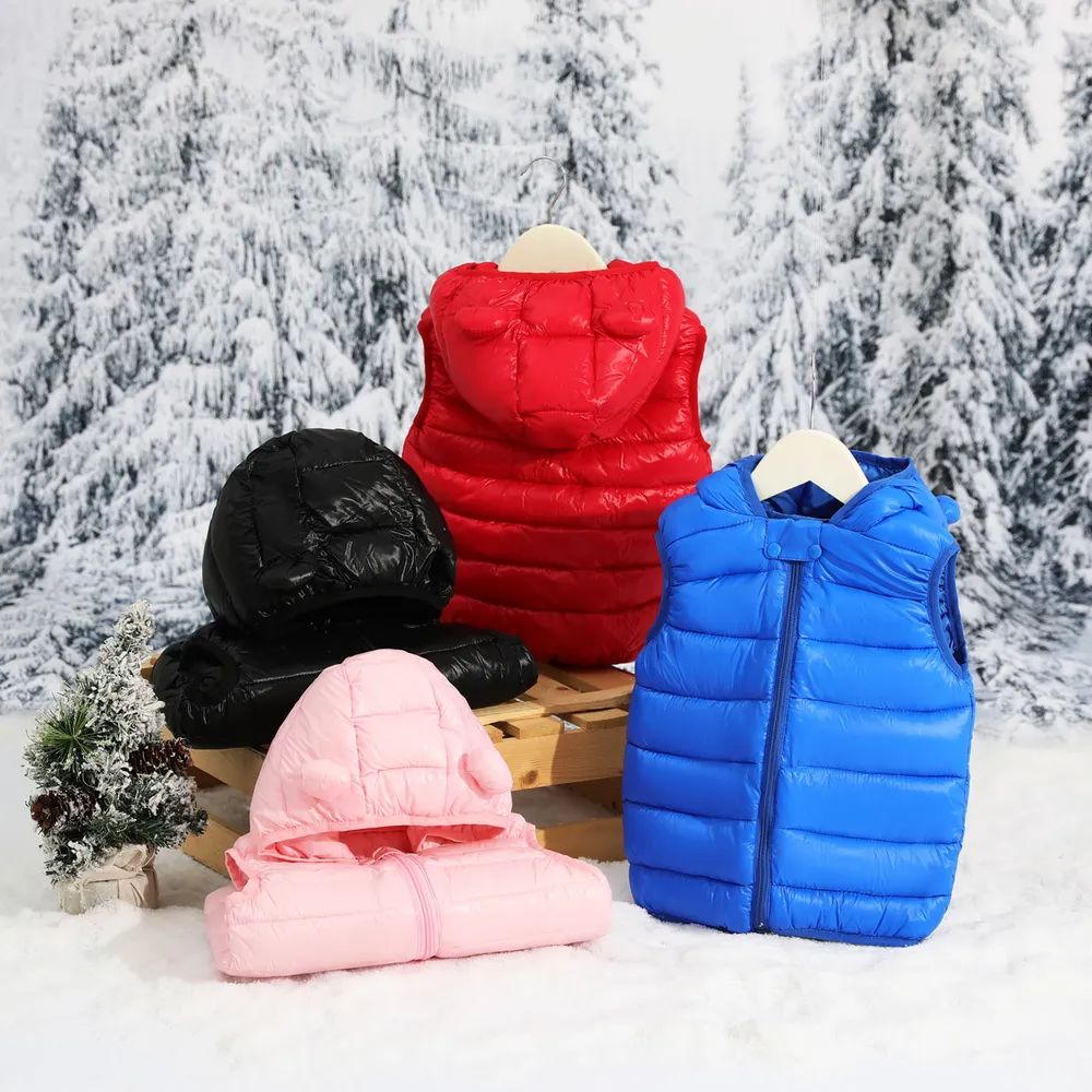 Toddler Boy/Girl Childlike 3D Ear Design Solid Vest Coat big image 6