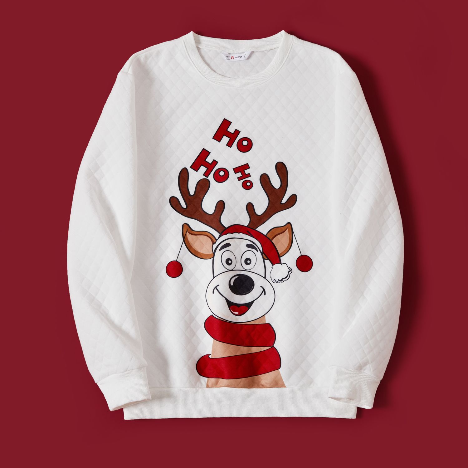 Christmas Family Matching Reindeer Print Long-sleeve Tops