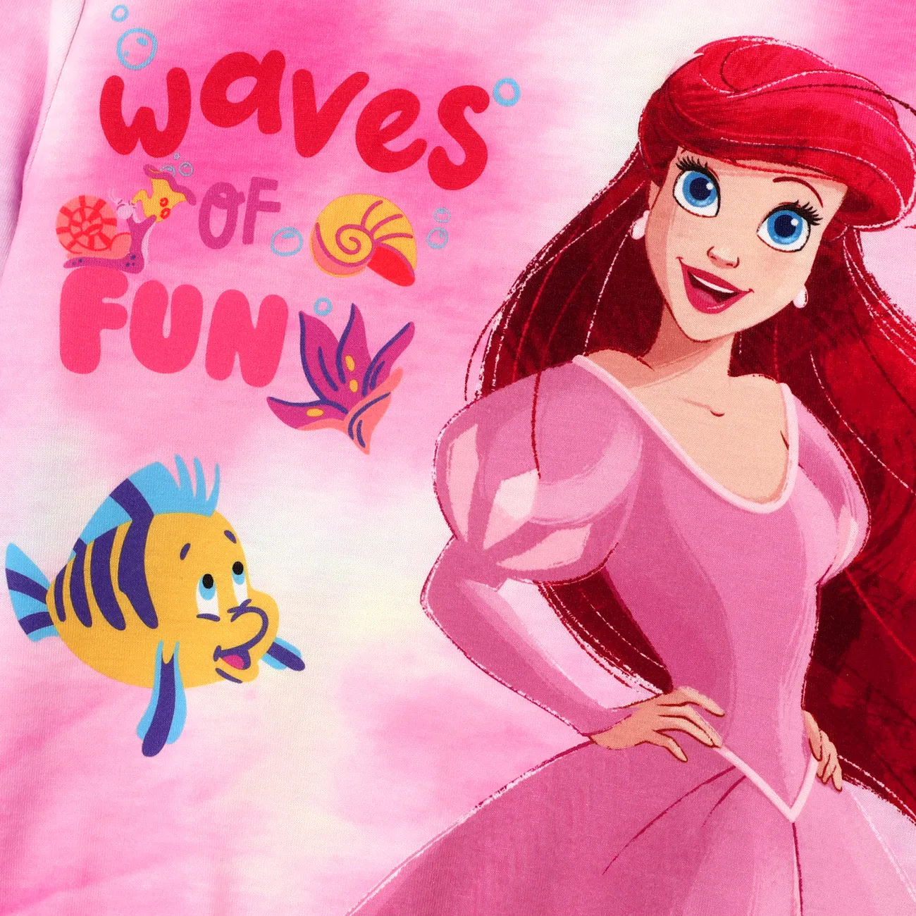 迪士尼公主幼兒/兒童女孩 2 件字元印花長袖上衣和褲子套裝 粉色 big image 1