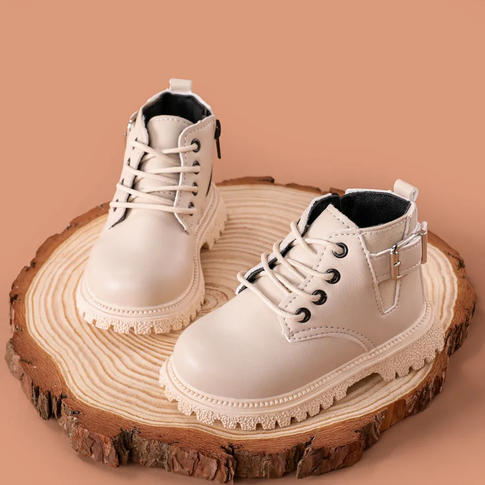 Toddler & Kids Buckle Decor Side Zipper Combat Boots big image 4
