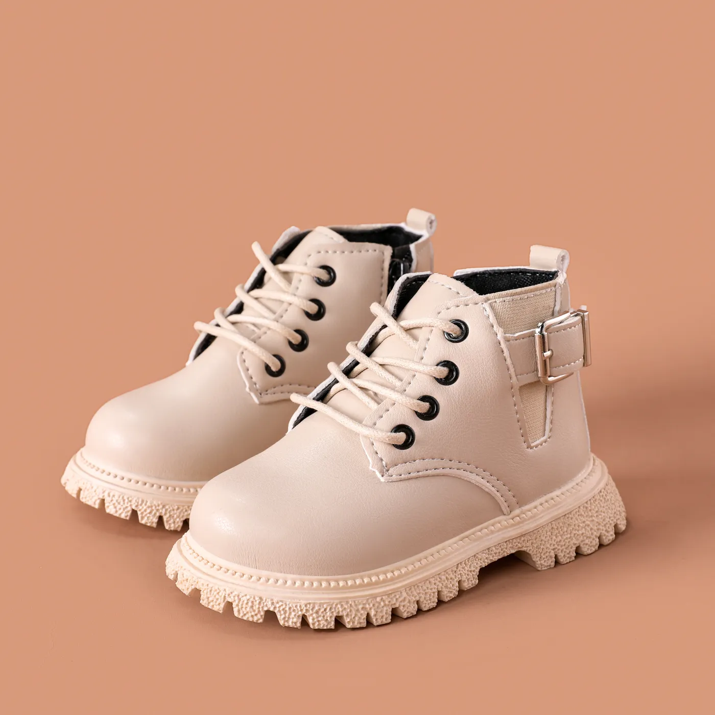 Toddler & Kids Buckle Decor Side Zipper Combat Boots  big image 1