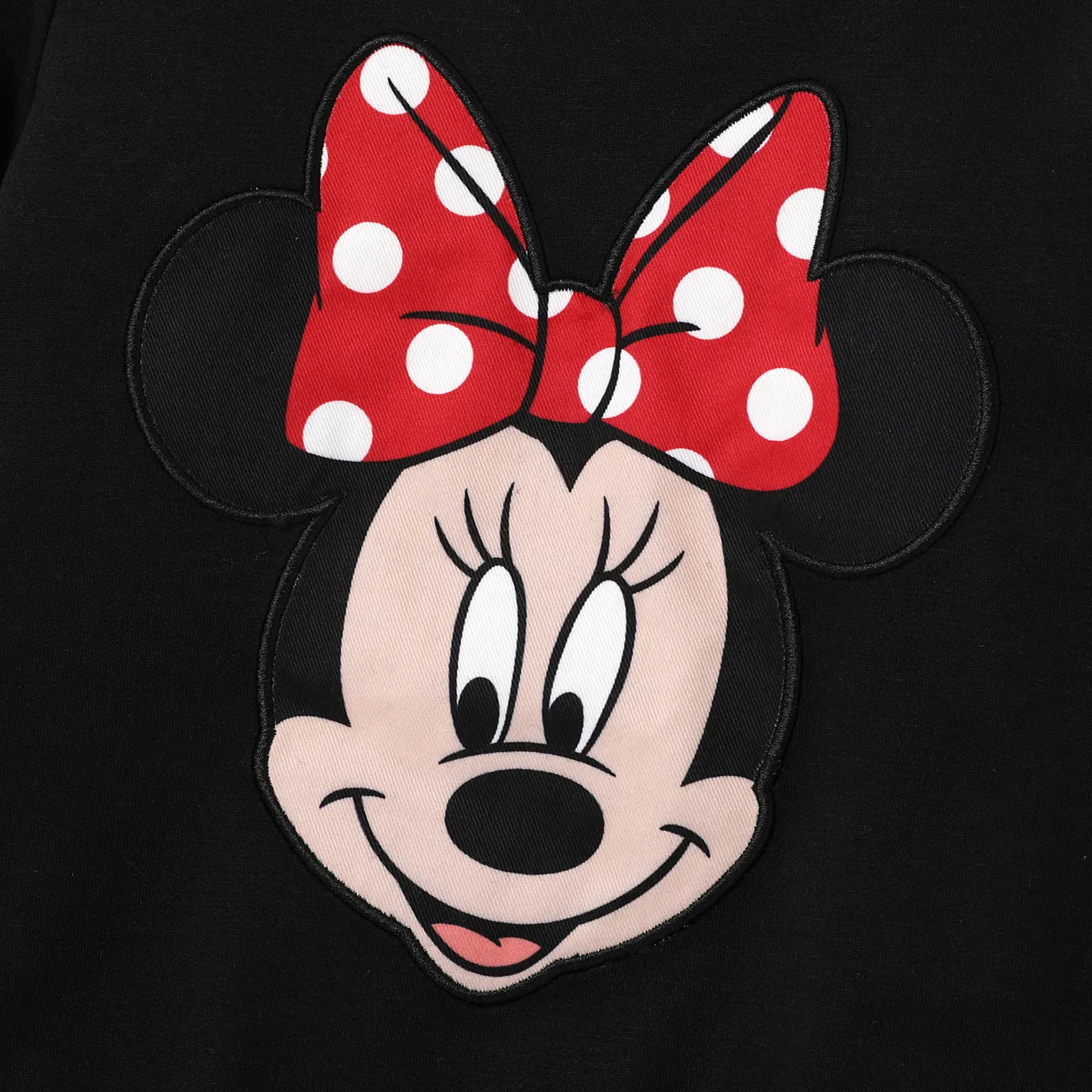 Disney Mickey and Friends Toddler Girl 2pcs Ruffled Long-sleeve  Top and Polka Dots pants Set Black big image 1