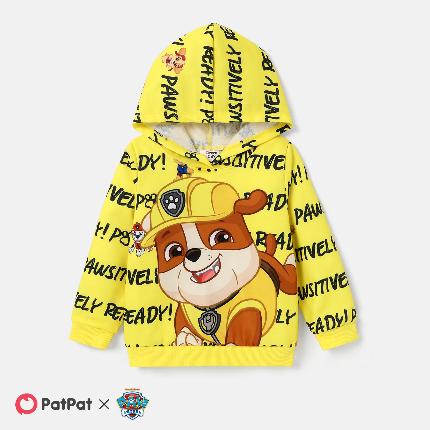 PAW Patrol  Toddler Girl/Boy Big Graphic Print Long-sleeve Hoodie Yellow