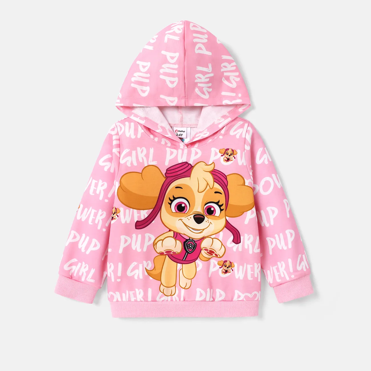 Patrulha Canina Criança Unissexo Com capuz Infantil Cão Sweatshirt Rosa big image 1