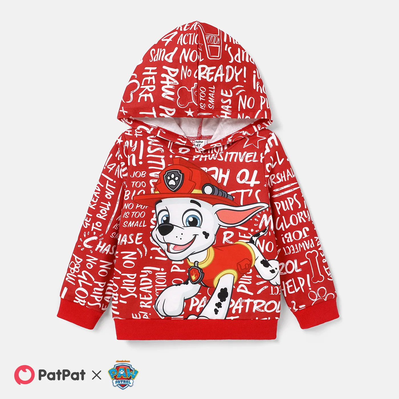 PAW Patrol  Toddler Girl/Boy Big Graphic Print Long-sleeve Hoodie Red