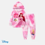 迪士尼公主幼兒/兒童女孩 2 件字元印花長袖上衣和褲子套裝 粉色