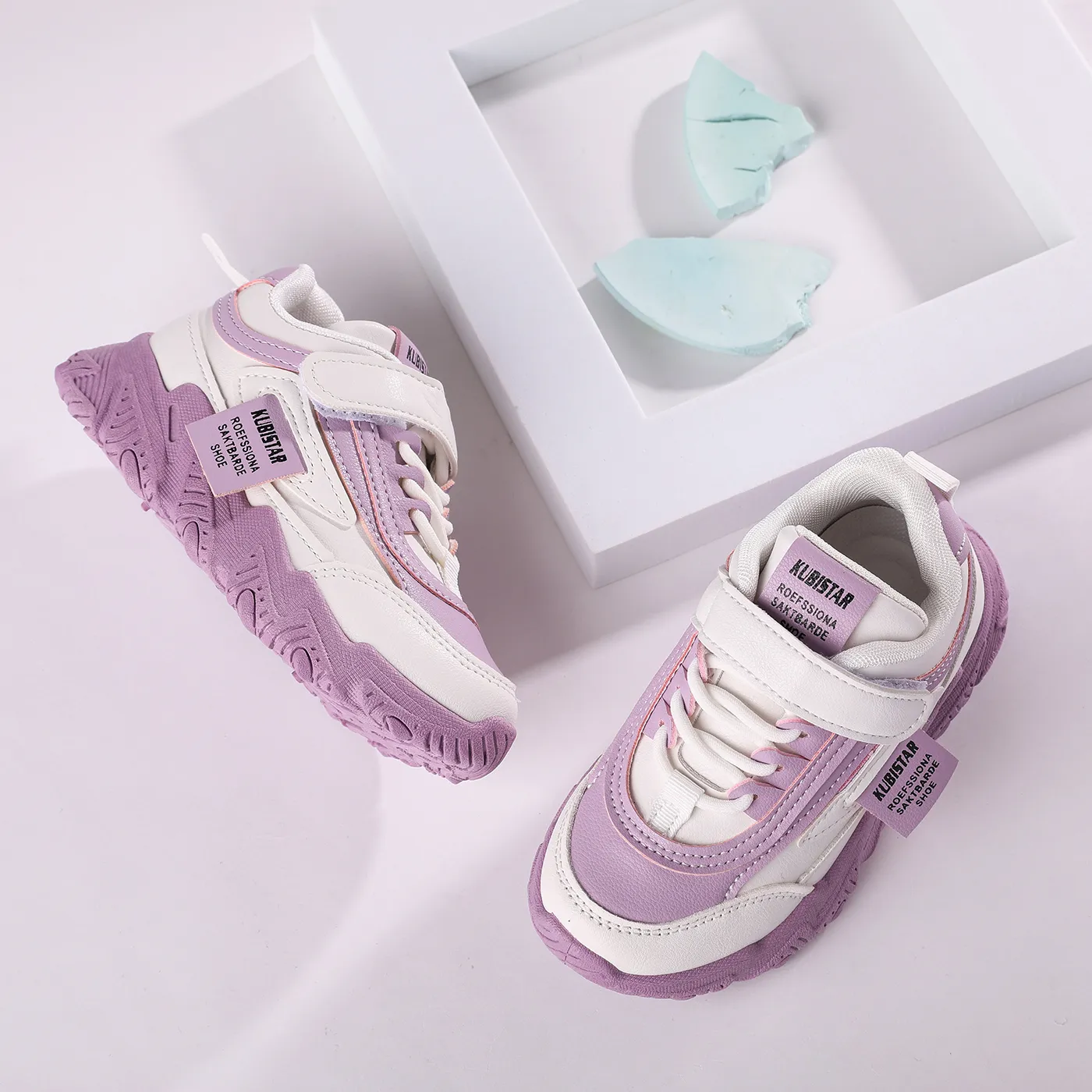 Kids Pretty Letter Print Velcro Sports Shoes  big image 1