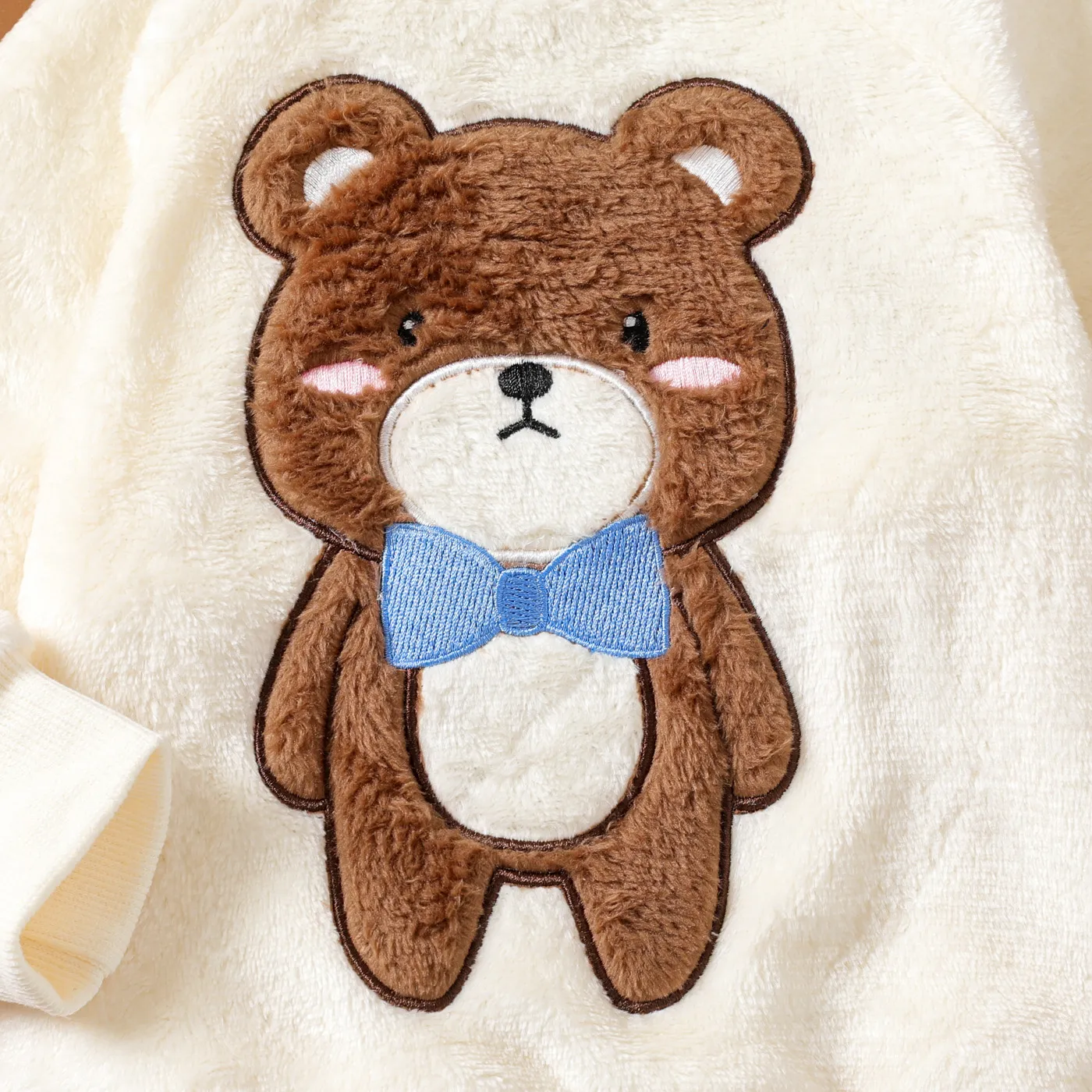  2pcs Baby Girl/Boy Bear Pattern Set Beige image 5