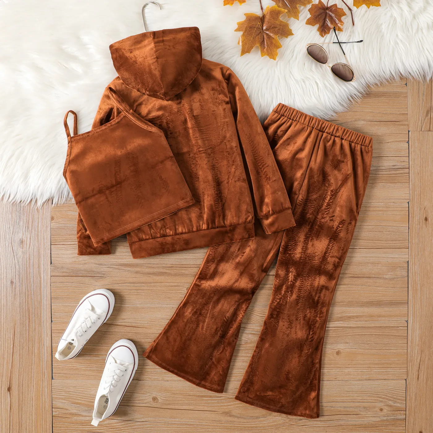 3PCS Toddler Girl Avant-garde Letter Hooded  Sets  image 2