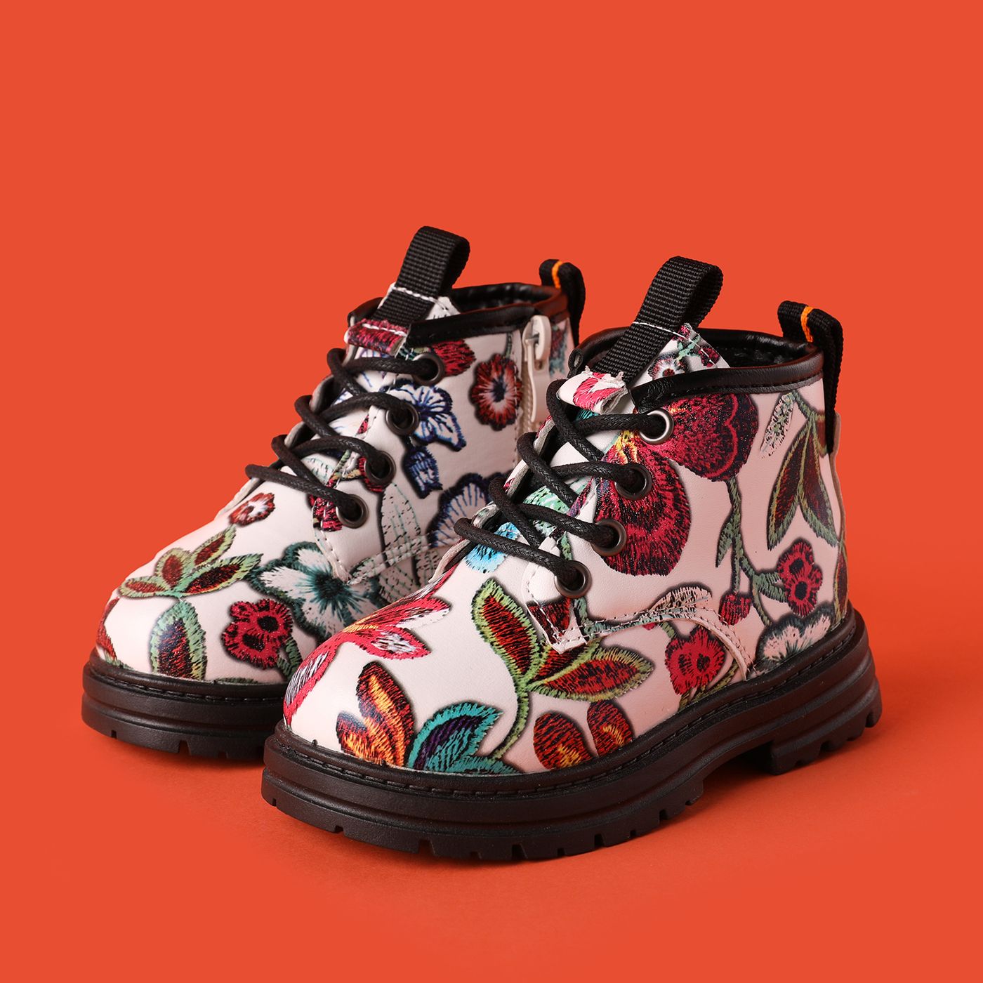 

Toddler & Kid Floral Pattern Side Zipper Boots