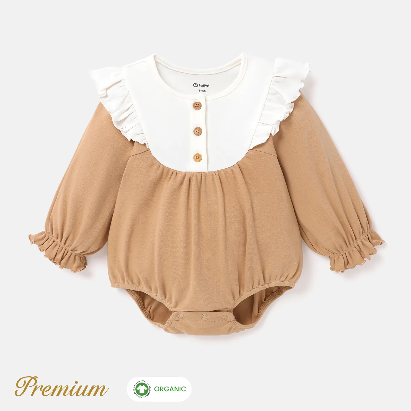 Sweet Organic Cotton Babygirl Romper with Ruffle Edge  image 6