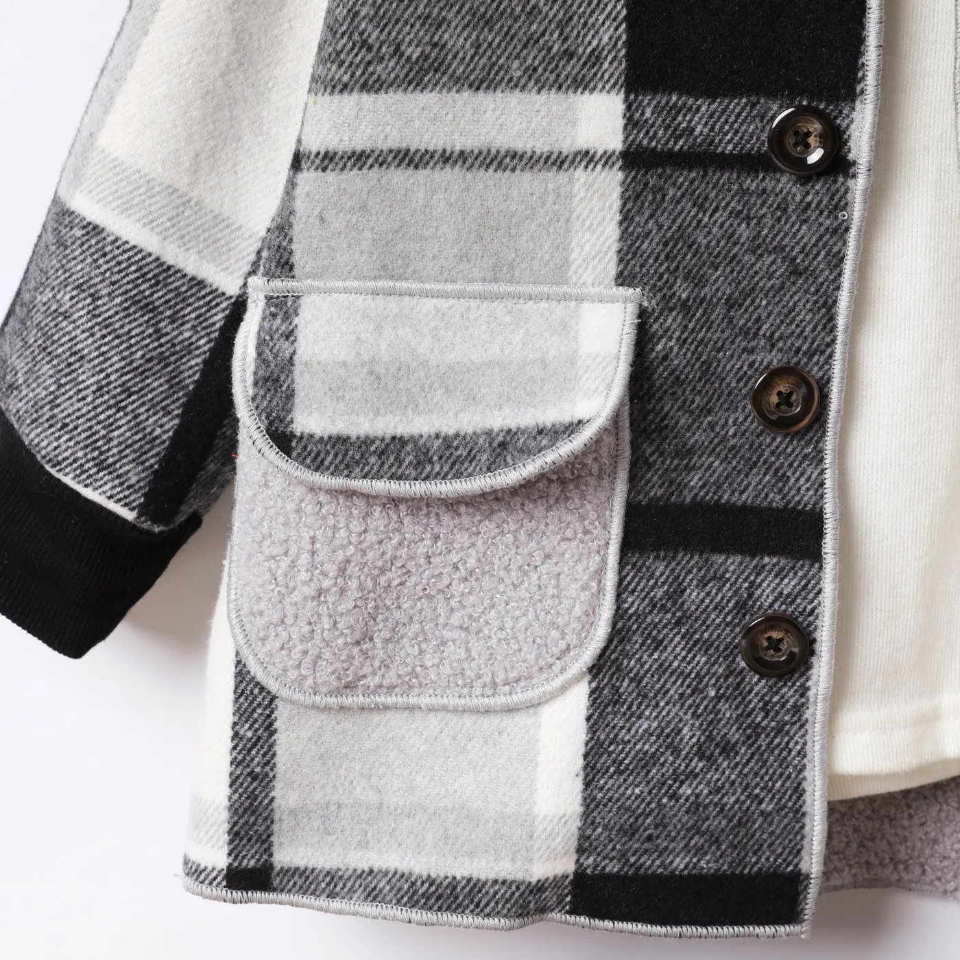 Toddler Boy/Girl Grid Hooded Long Sleeve Coat   image 3