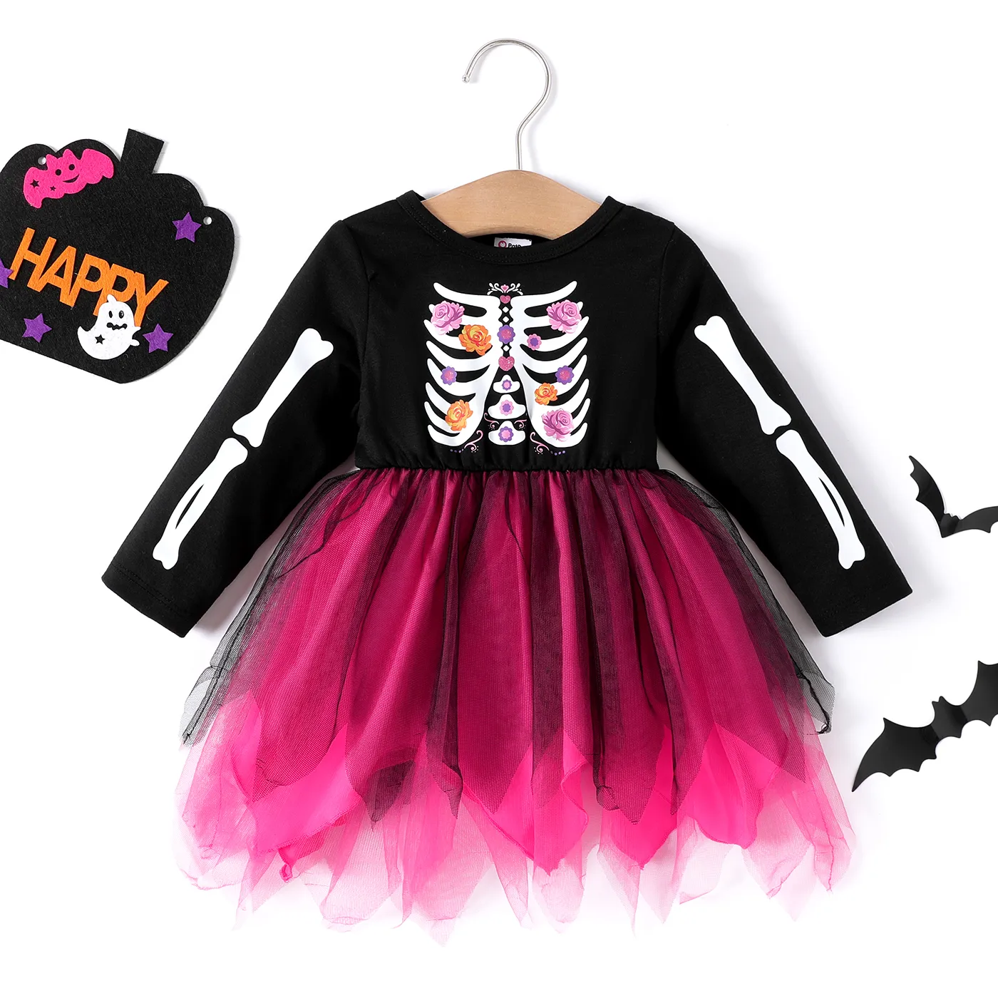 Girls' Halloween Multi-layered Dress baby Black big image 1
