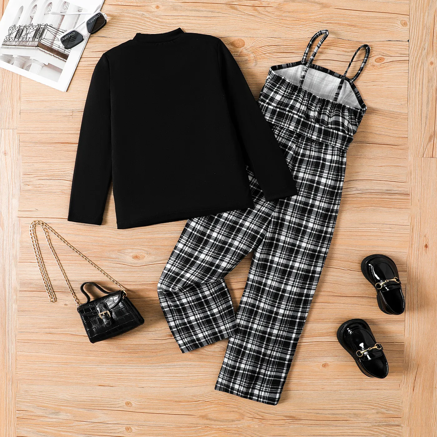 2PCS Avant-garde Grid/Houndstooth  Camisole Set   image 3