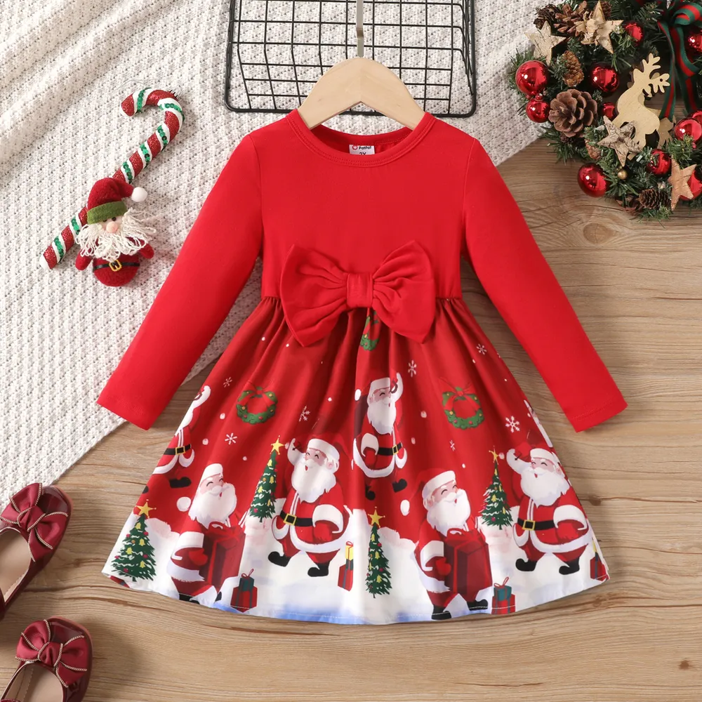 Toddler Girl Hyper-Tactile 3D Design Christmas Dress   big image 1