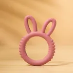 100% Food-Grade Materiais BPA-Free orelhas de coelho silicone Brinquedo de dentição para bebês Cameo brown