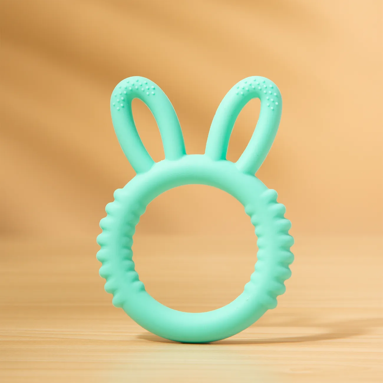 100% Food-Grade Materiais BPA-Free orelhas de coelho silicone Brinquedo de dentição para bebês  big image 1