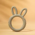 100% Food-Grade Materiais BPA-Free orelhas de coelho silicone Brinquedo de dentição para bebês Cinzento