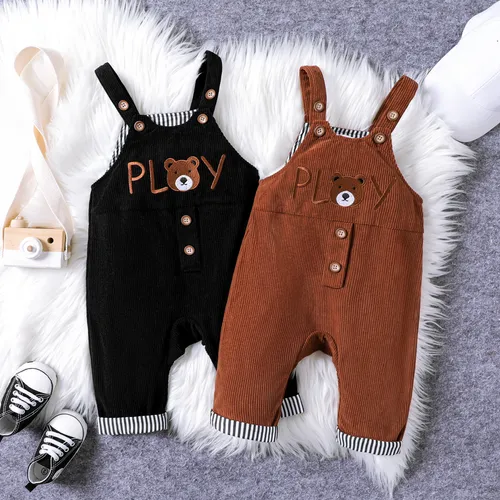 Baby Boy Bear Pattern Jumpsuit with Hanging Strap 