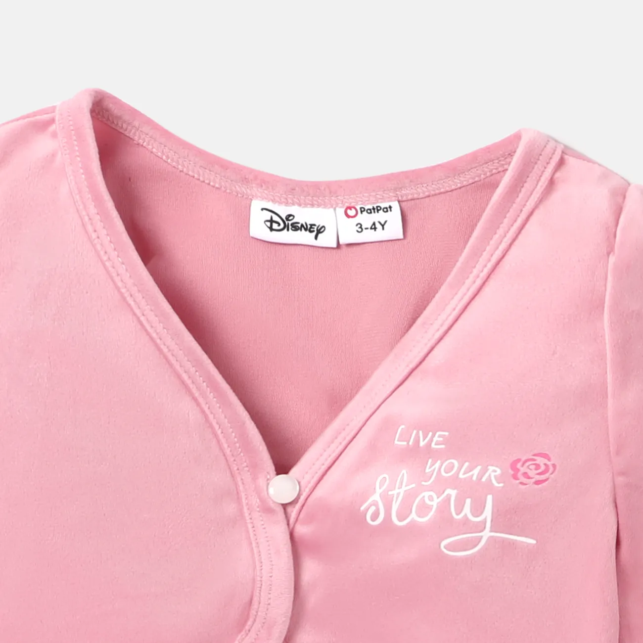 Disney Princess Toddler Girl 2pcs Allover Print Tank Dress and Long-sleeve Set Pink big image 1