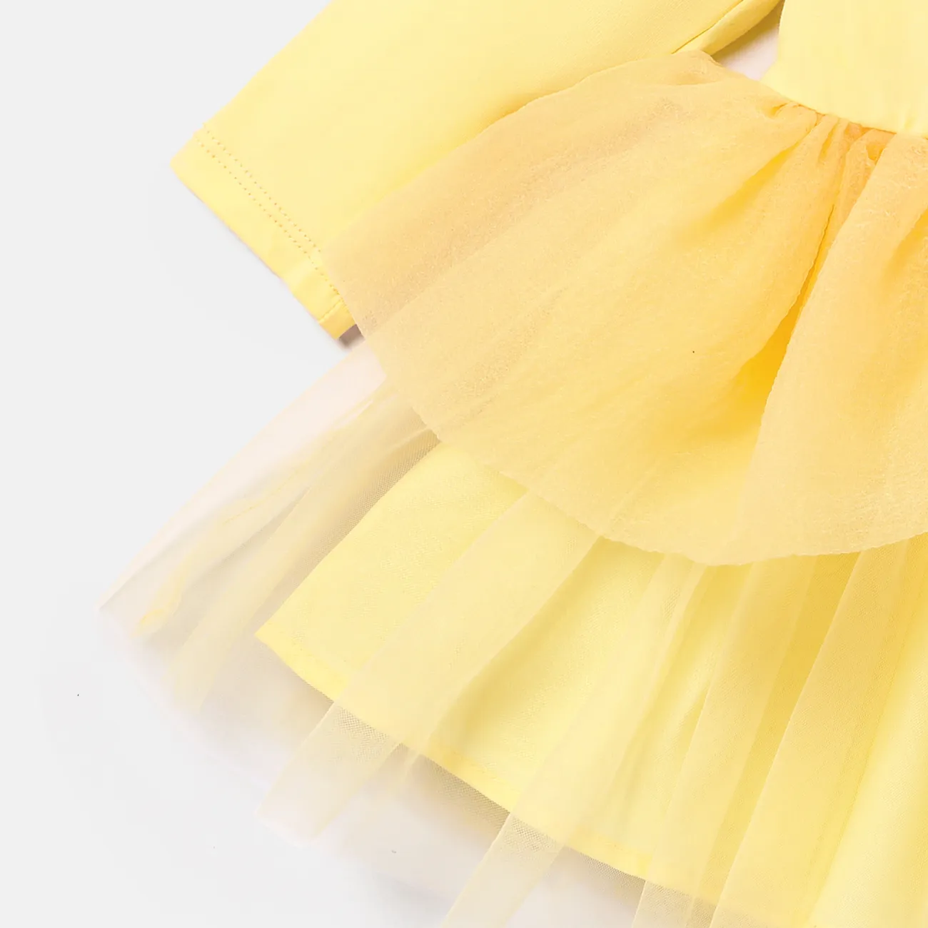 Disney Princess IP Mädchen Unregelmäßiger Saum Elegant Kleider gelb big image 1