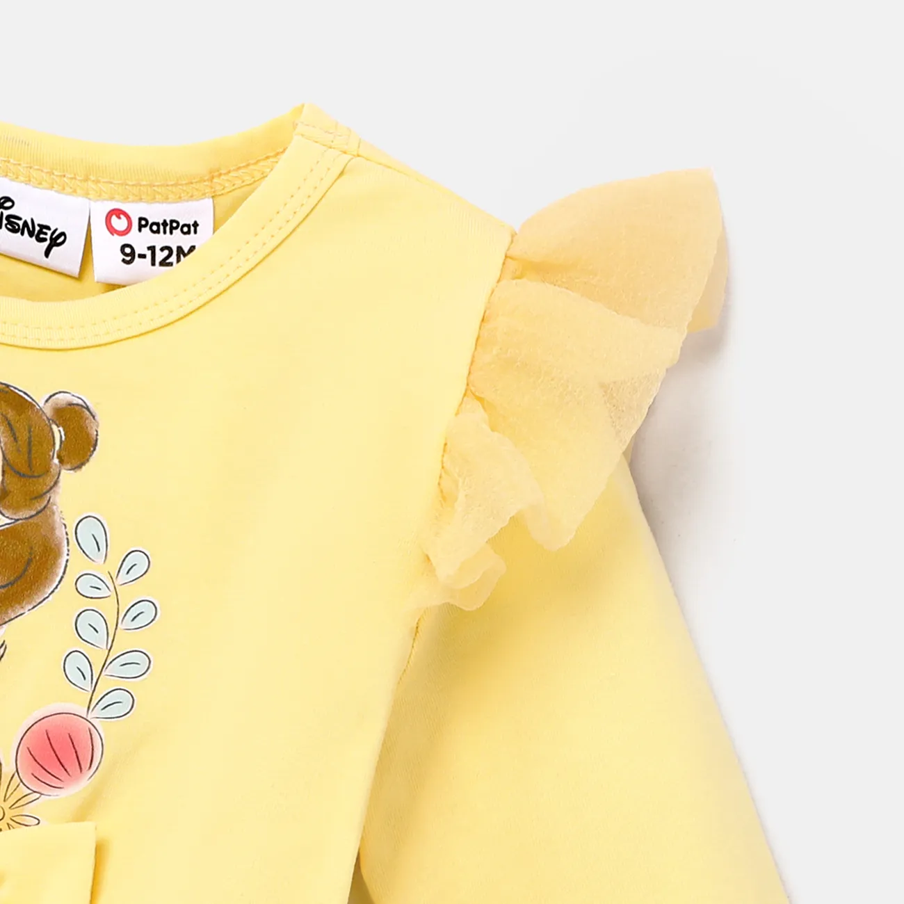 Disney Princess 嬰兒 不規則下擺 優雅 長袖 連衣裙 黃色 big image 1