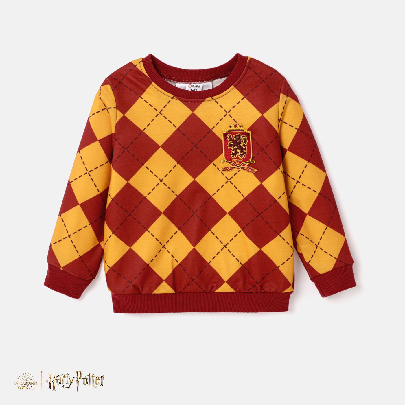 Harry Potter Family Matching Grid Letter Print Long-sleeve Tops