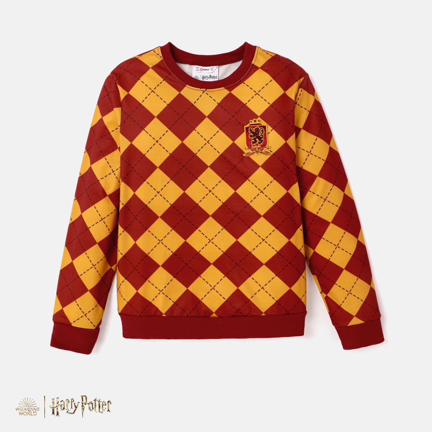 Harry Potter Family Matching Grid Letter Print Long-sleeve Tops