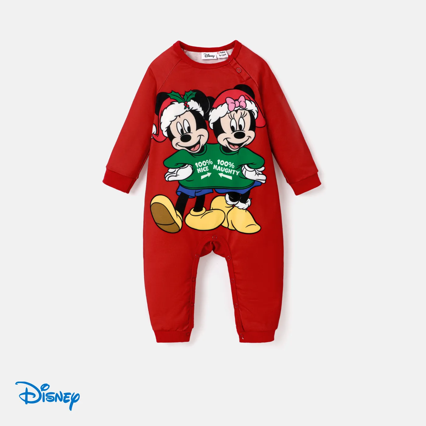 Disney Mickey and Friends Family Matching Christmas Character Print Sweatshirt Red big image 1