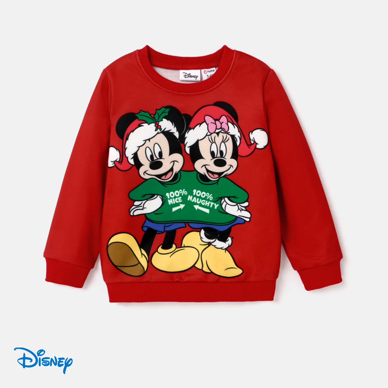 Disney Mickey and Friends Family Matching Christmas Character Print Sweatshirt Red big image 1