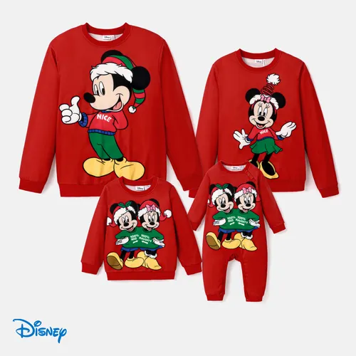 Disney Mickey and Friends Family Matching Christmas Character Print Sweatshirt